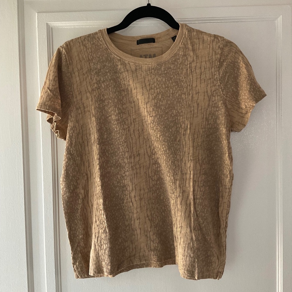 ATM Anthony Thomas Melillo animal print crew neck tee sz L